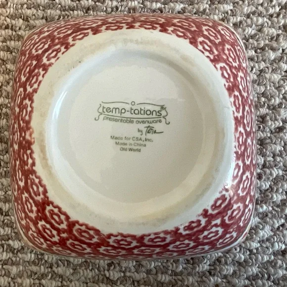 TWO Temp-Tations by Tara Old World Cranberry Red Serving Bowls - Picture 7 of 16